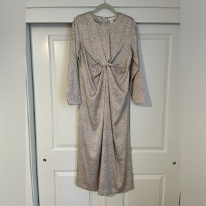 H&M Mama draped knot-detail satin dress size M